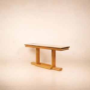 Bamboo and Brass Console Table by Giacomo Sinopoli for Lewan's Roma 1970