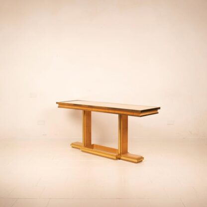 Bamboo and Brass Console Table by Giacomo Sinopoli for Lewan's Roma 1970