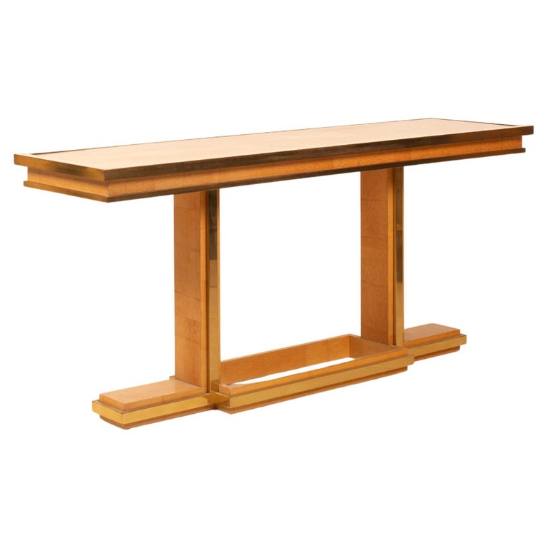 Bamboo and Brass Console Table by Giacomo Sinopoli for Lewan's Roma 1970