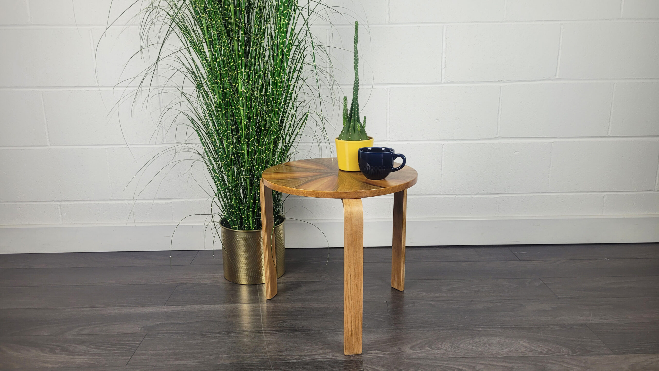 Alvar Aalto Style Round Side Table, 1940s