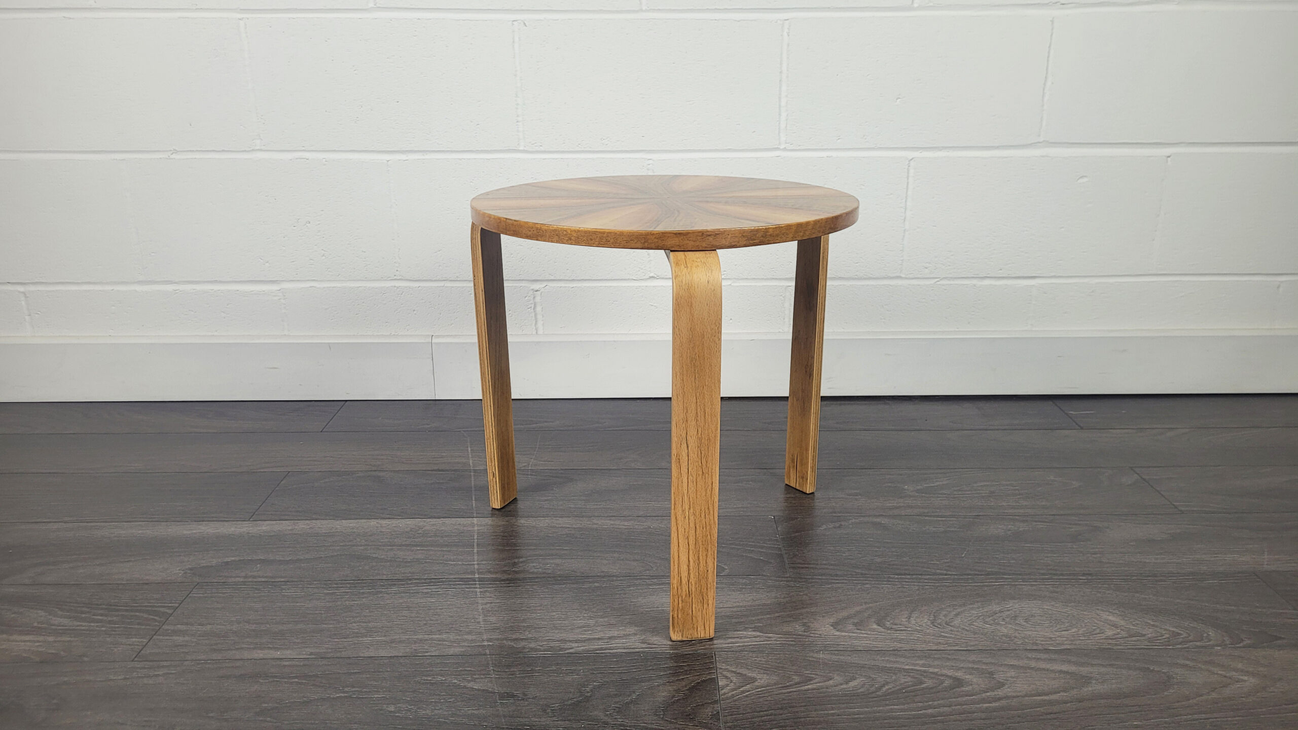 Alvar Aalto Style Round Side Table, 1940s
