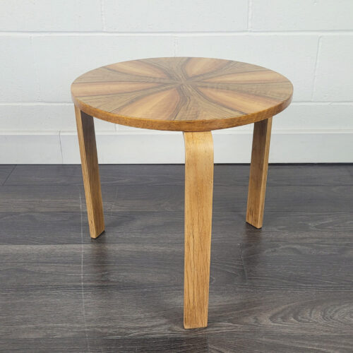 Alvar Aalto Style Round Side Table, 1940s