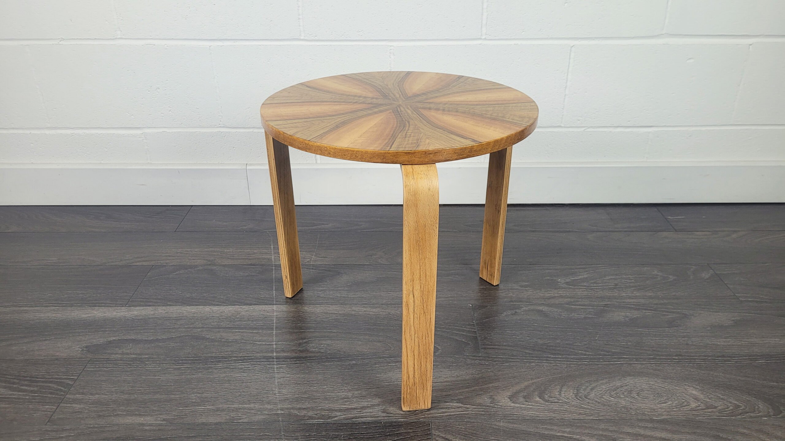 Alvar Aalto Style Round Side Table, 1940s