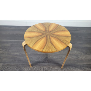 Alvar Aalto Style Round Side Table, 1940s
