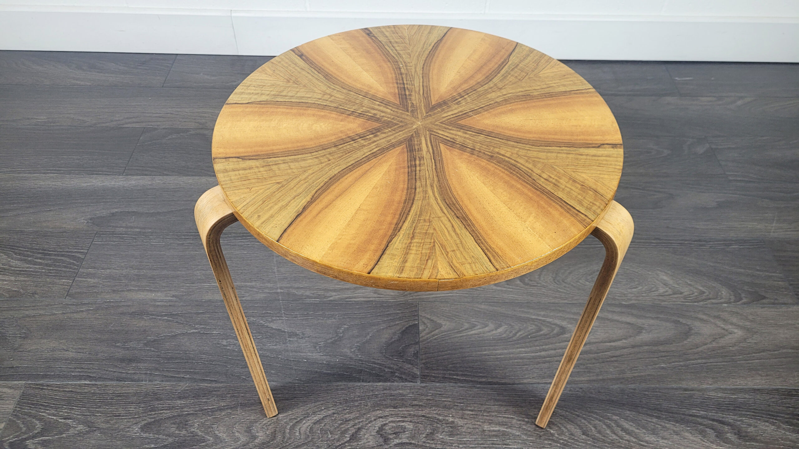 Alvar Aalto Style Round Side Table, 1940s