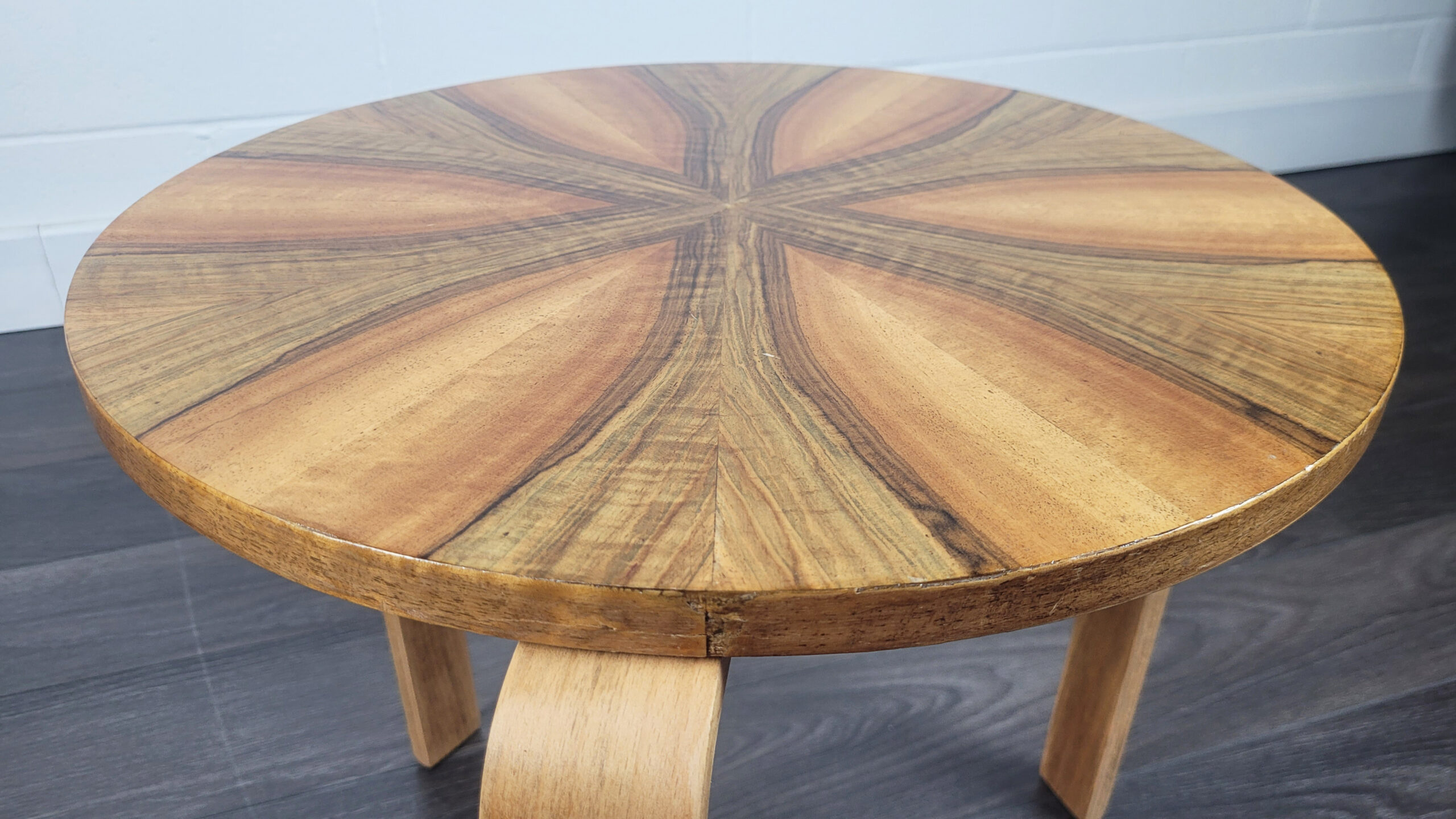 Alvar Aalto Style Round Side Table, 1940s