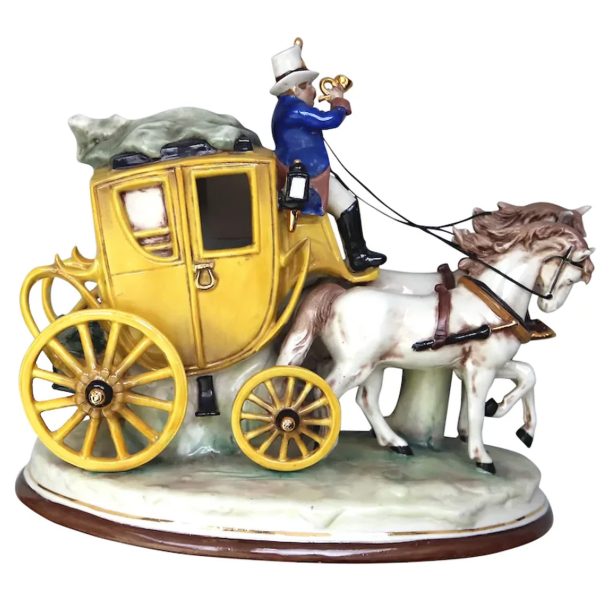 A good Porzellanfabrik Carl Schneiders ceramic Coach & Horses Figure C.20thC
