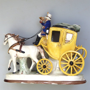 A good Porzellanfabrik Carl Schneiders ceramic Coach & Horses Figure C.20thC