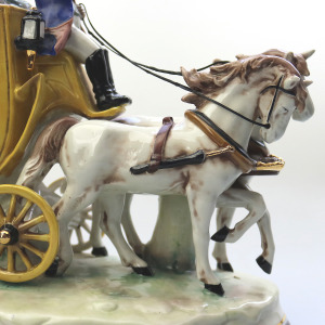 A good Porzellanfabrik Carl Schneiders ceramic Coach & Horses Figure C.20thC