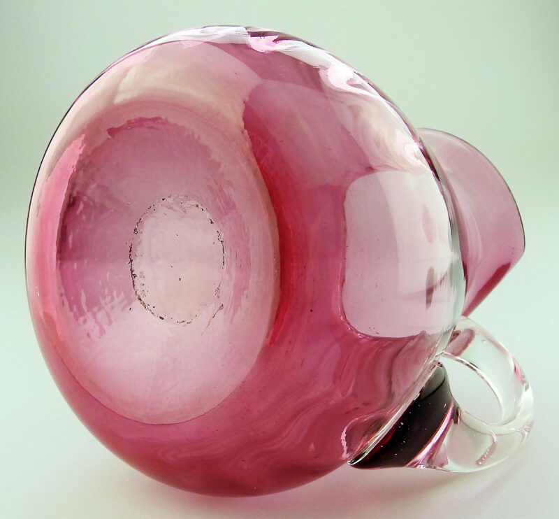 Unusual antique Victorian Art Nouveau English cranberry glass Jug 14cm C.19thC