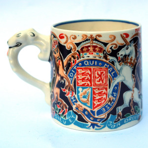 Myott pottery Dame Laura Knight King George Queen Elizabeth Coronation Mug 1937