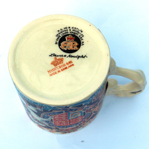 Myott pottery Dame Laura Knight King George Queen Elizabeth Coronation Mug 1937