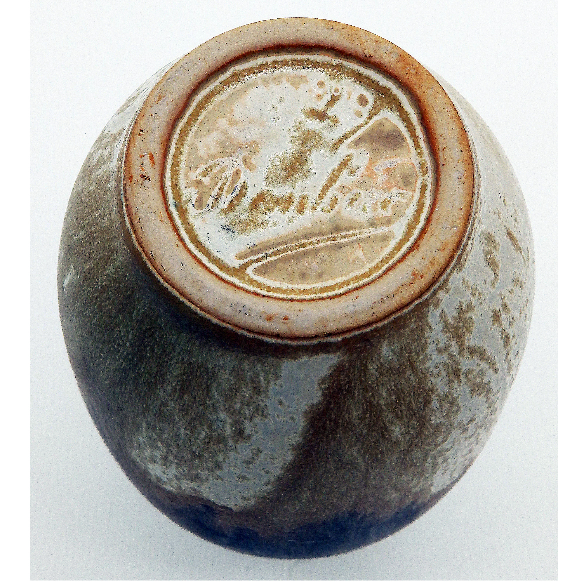 A French Art Deco Denbac crystalline art pottery Stoneware bottle Vase C.1920's