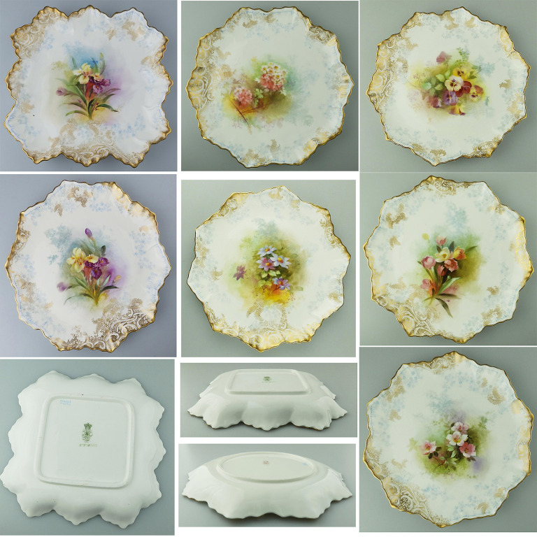 Exceptional antique Royal Doulton porcelain hand-painted Dessert Service C.1890 - Image 2