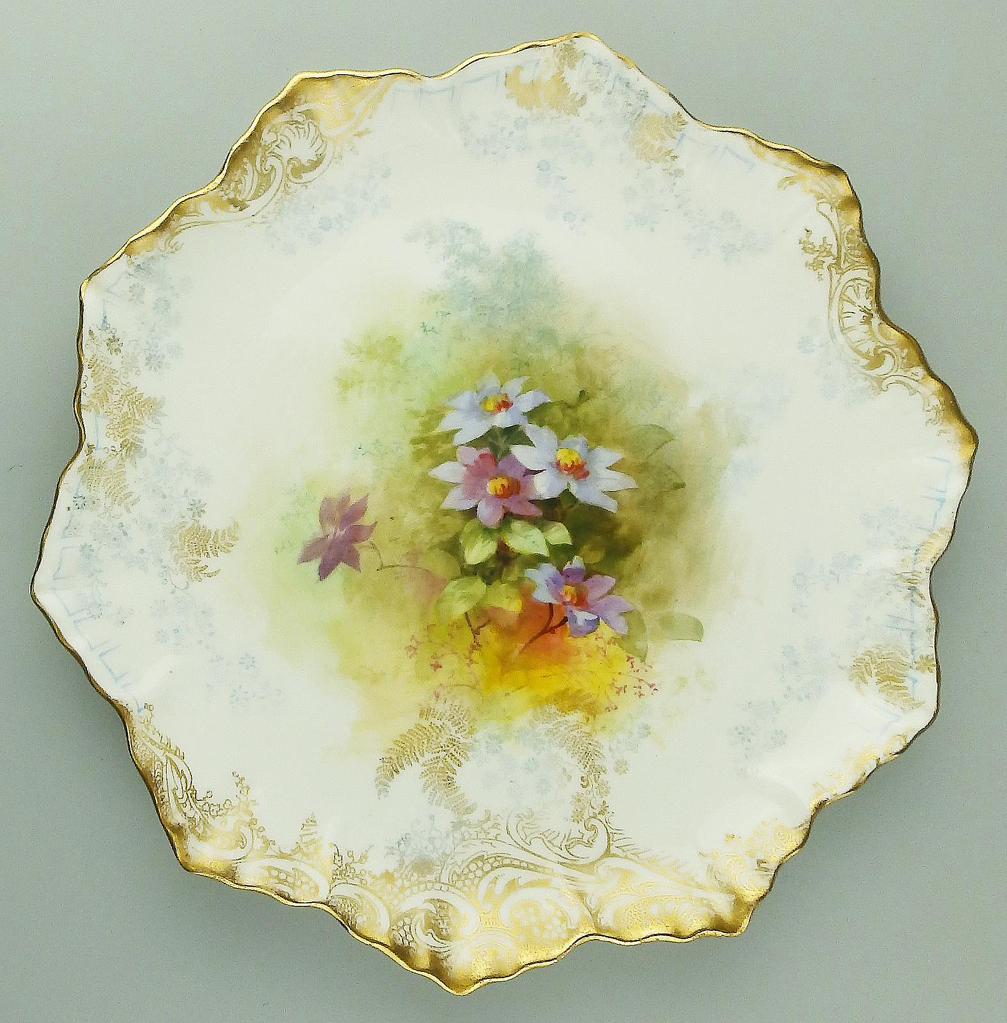 Exceptional antique Royal Doulton porcelain hand-painted Dessert Service C.1890