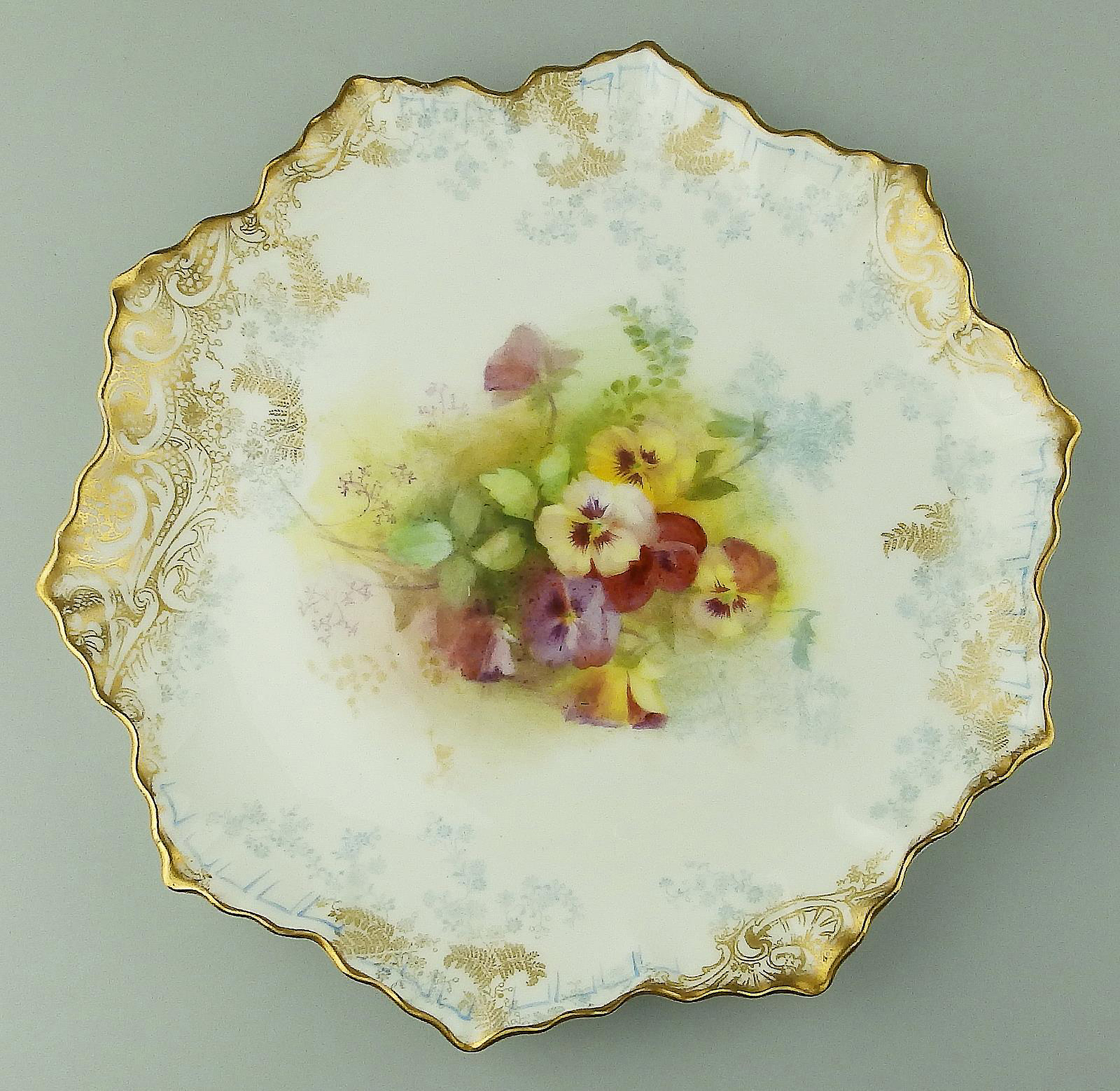 Exceptional antique Royal Doulton porcelain hand-painted Dessert Service C.1890