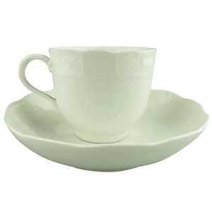Antique porcelain Academic period dot Meissen Blanc de Chine Cup & Saucer C.1763