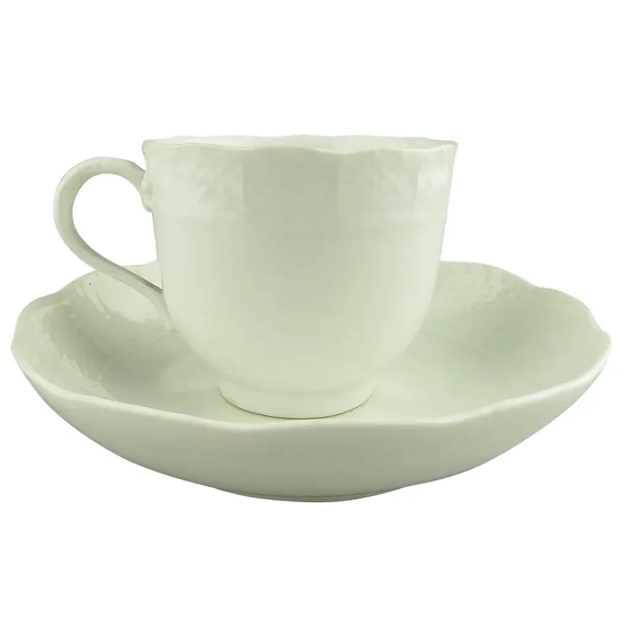 Antique porcelain Academic period dot Meissen Blanc de Chine Cup & Saucer C.1763