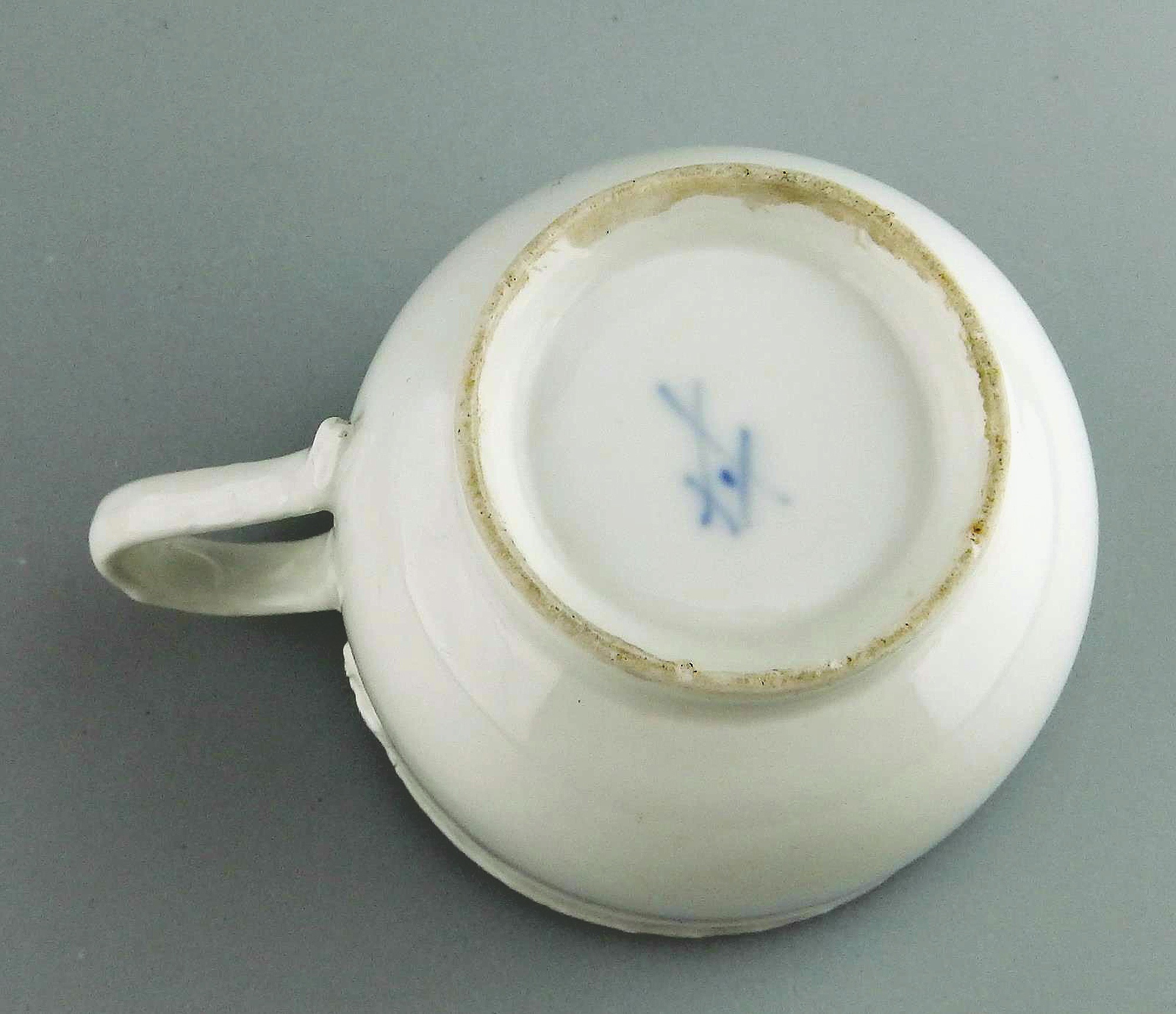Antique porcelain Academic period dot Meissen Blanc de Chine Cup & Saucer C.1763