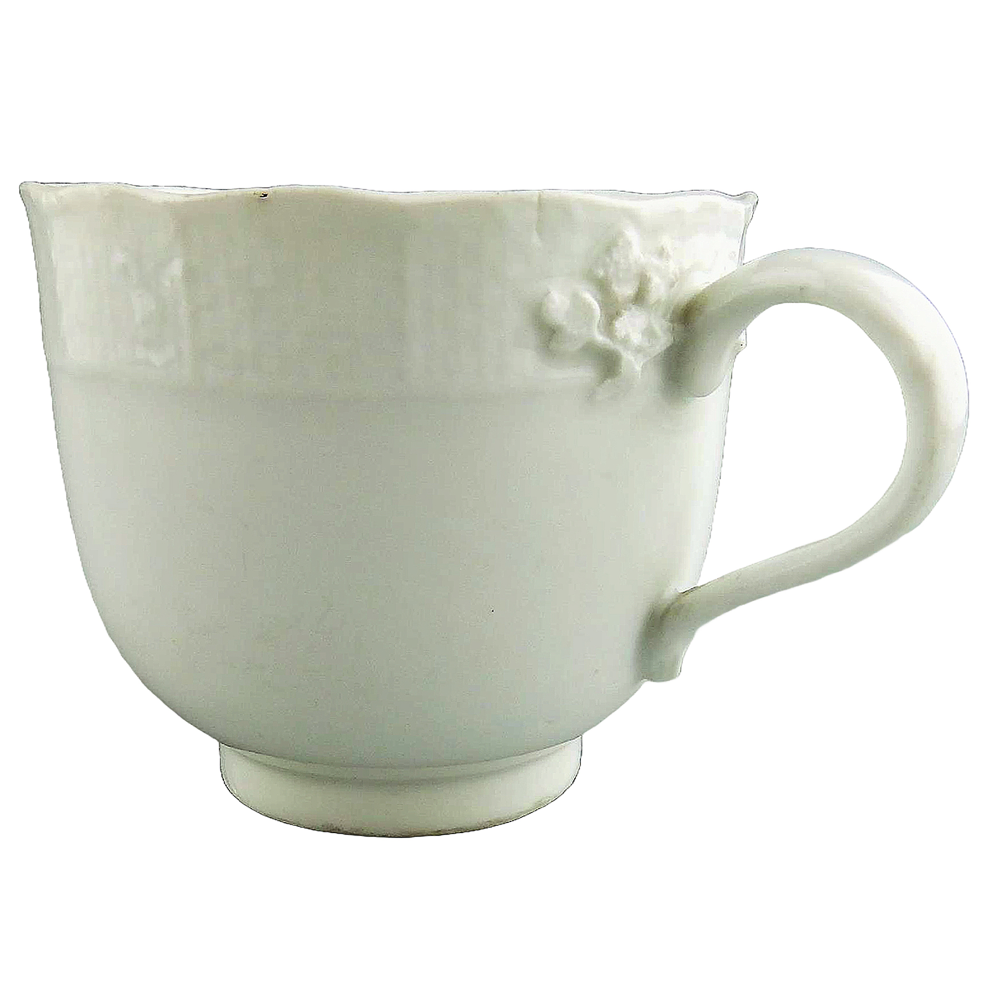 Antique porcelain Academic period dot Meissen Blanc de Chine Cup & Saucer C.1763
