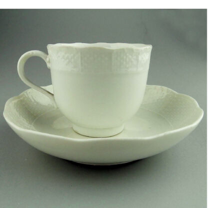 Antique porcelain Academic period dot Meissen Blanc de Chine Cup & Saucer C.1763 - Image 4