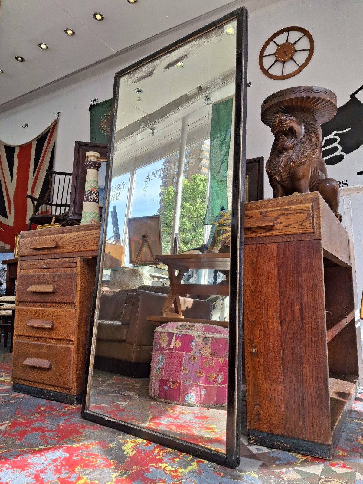 Early 20th Century Full Length Tailors/Outfitters Mirror. Vintage/Antique