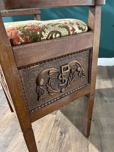 Edwardian Carved Piano Stool