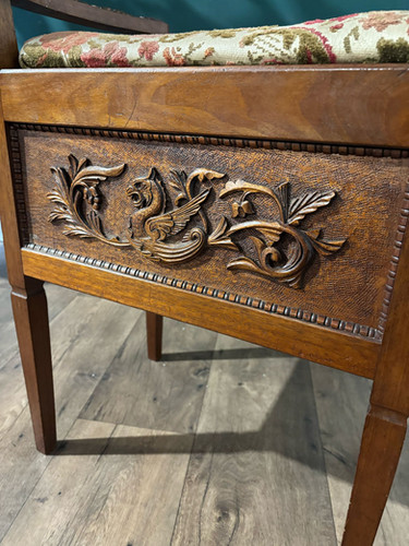 Edwardian Carved Piano Stool