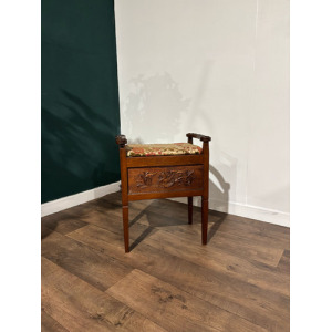 Edwardian Carved Piano Stool