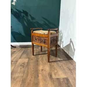 Edwardian Carved Piano Stool