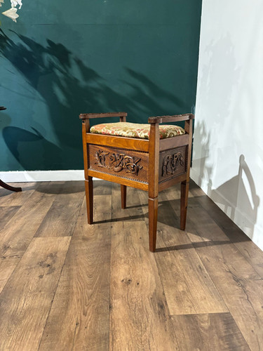 Edwardian Carved Piano Stool