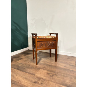 Edwardian Carved Piano Stool