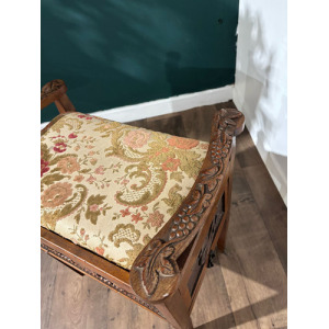 Edwardian Carved Piano Stool