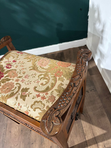 Edwardian Carved Piano Stool