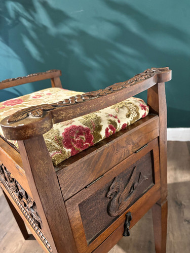 Edwardian Carved Piano Stool
