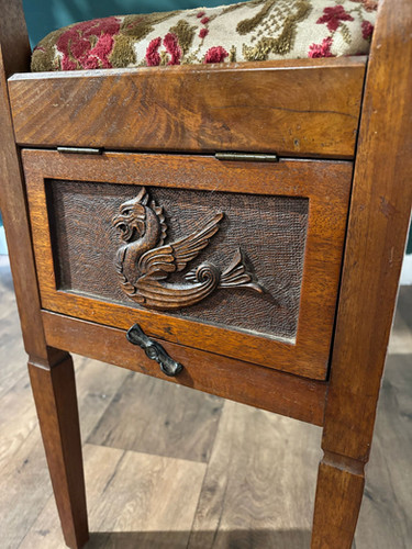 Edwardian Carved Piano Stool