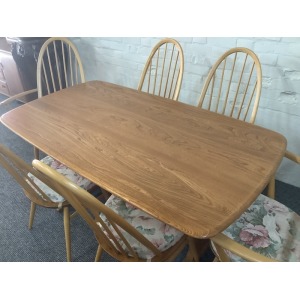 Ercol Aldeburgh Refectory Dining Table In Light Elm.