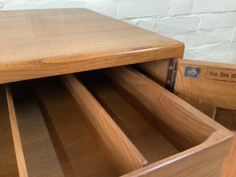Ercol Windsor 468 Serving On Castors. Produced From Solid English Elm.
