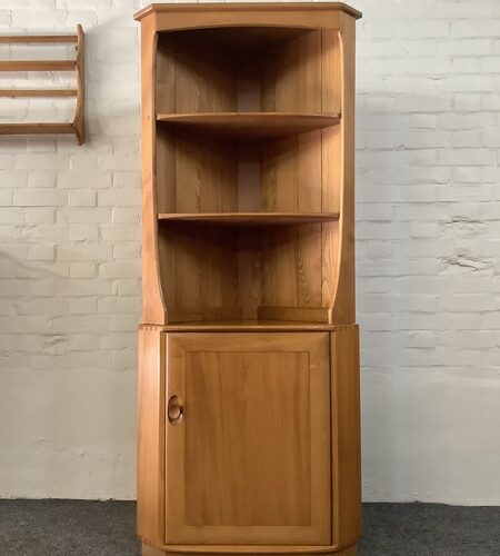 Ercol Windsor Corner Display Cabinet In Light Elm.