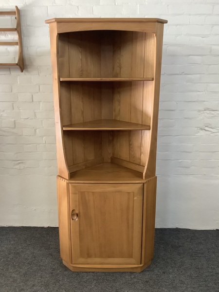 Ercol Windsor Corner Display Cabinet In Light Elm.
