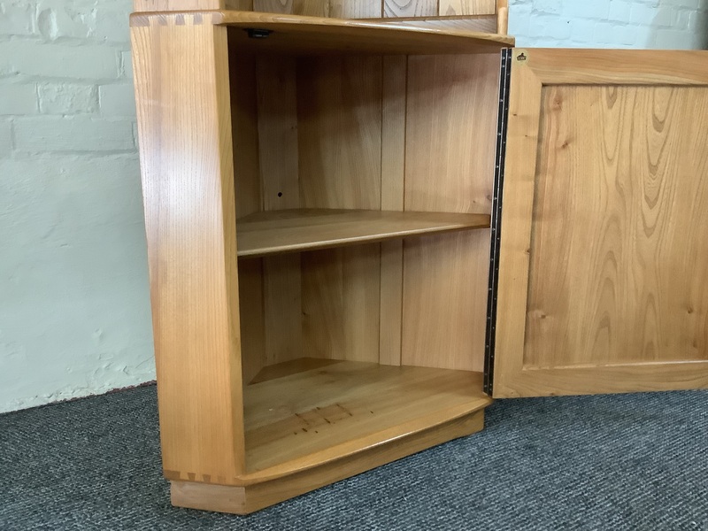 Ercol Windsor Corner Display Cabinet In Light Elm.