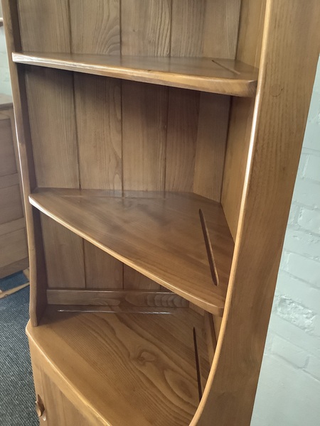 Ercol Windsor Corner Display Cabinet In Light Elm.