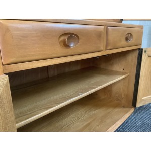 Ercol Windsor Glazed Display Cabinet In Light Elm.