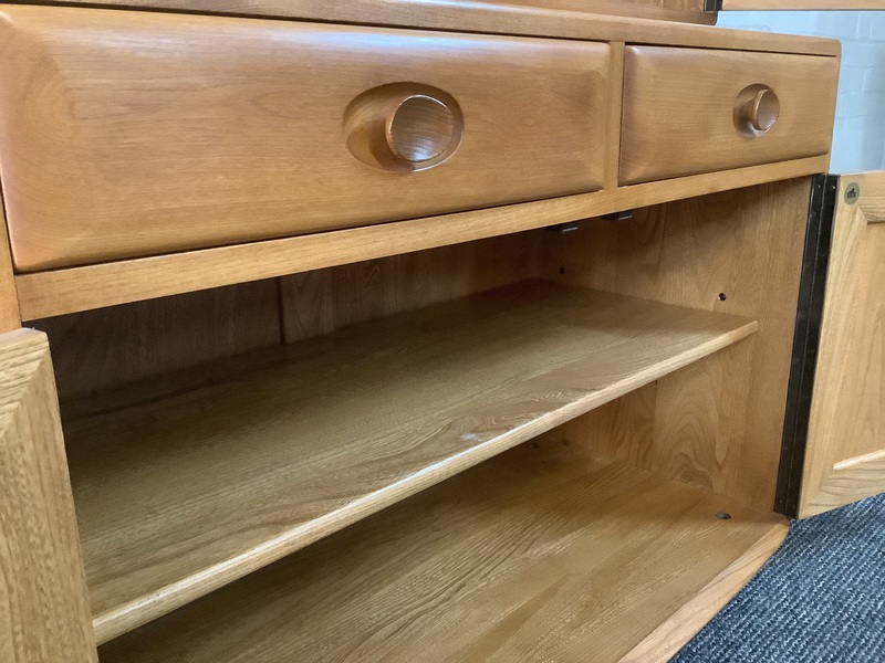 Ercol Windsor Glazed Display Cabinet In Light Elm.