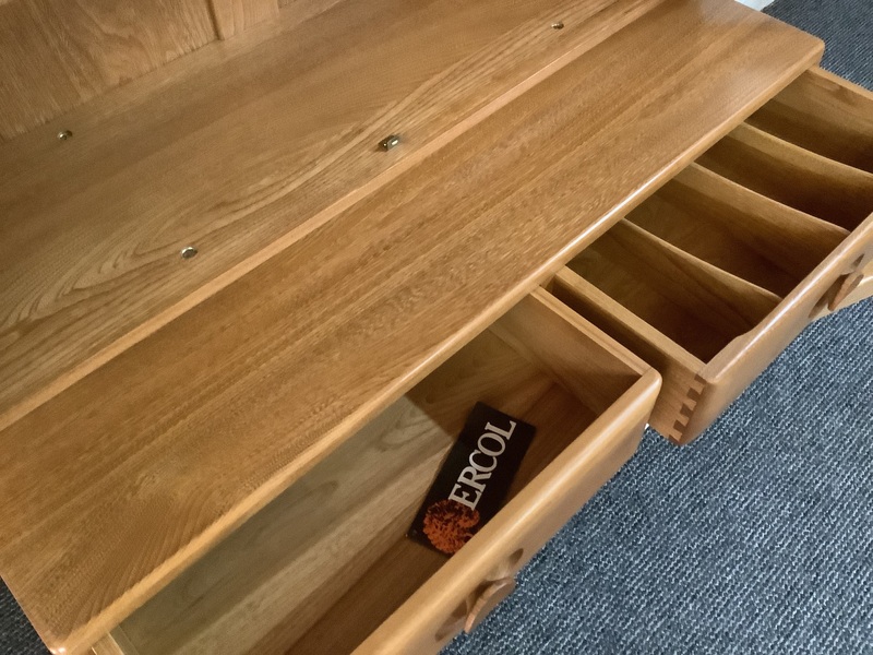 Ercol Windsor Glazed Display Cabinet In Light Elm.