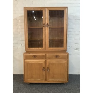 Ercol Windsor Glazed Display Cabinet In Light Elm.