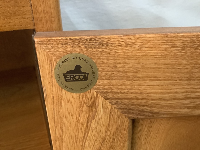 Ercol Windsor Glazed Display Cabinet In Light Elm.