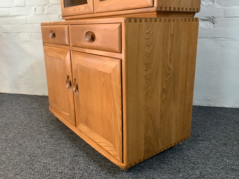 Ercol Windsor Glazed Display Cabinet In Light Elm.
