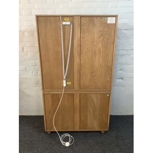 Ercol Windsor Glazed Display Cabinet In Light Elm.