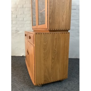 Ercol Windsor Glazed Display Cabinet In Light Elm.